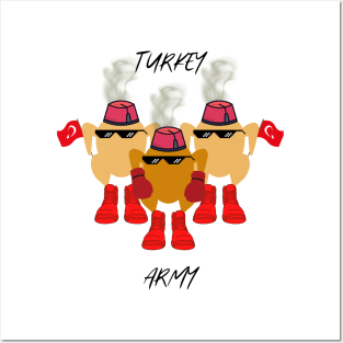 Turkey army. Funny thanksgiving! Posters and Art